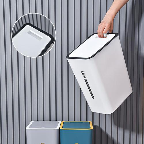 创意加厚款带盖垃圾桶家用卫生间塑料桶厨房分类按压式收纳桶跨境