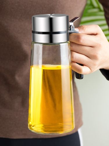 油瓶厨房玻璃油壶防漏调味料香油酱油瓶家用不锈钢嘴大号油罐醋壶
